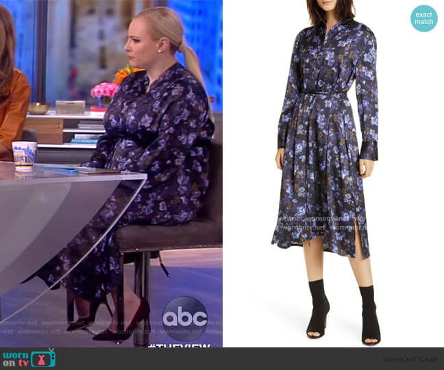 Vince Plumeria Blooms Hammered Satin Dress worn by Meghan McCain on The View