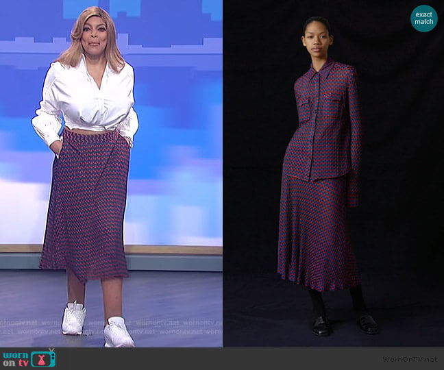 Wales Bonner Spirit Circle Skirt worn by Wendy Williams on The Wendy Williams Show