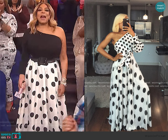 Oyemwen Polka dot skirt set worn by Wendy Williams on The Wendy Williams Show