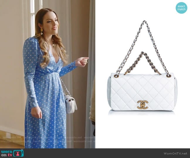 Chanel Quilted Leather Pondicherry Medium Flap Bag worn by Fallon Carrington (Elizabeth Gillies) on Dynasty