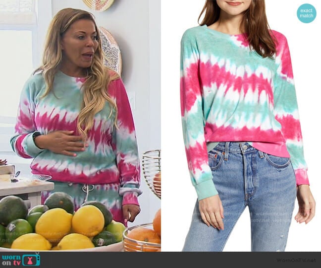 Wildfox Fiona Tie Dye Sweatshirt worn by Dolores Catania on The Real Housewives of New Jersey