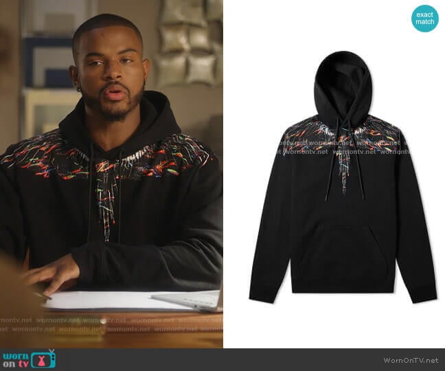 Marcelo Burlon Wings Hoody worn by Aaron Jackson (Trevor Jackson) on Grown-ish