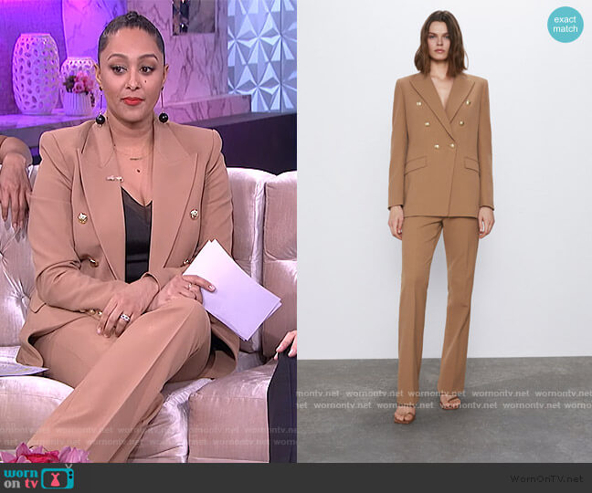 Zara Flared Pants worn by Tamera Mowry on The Real