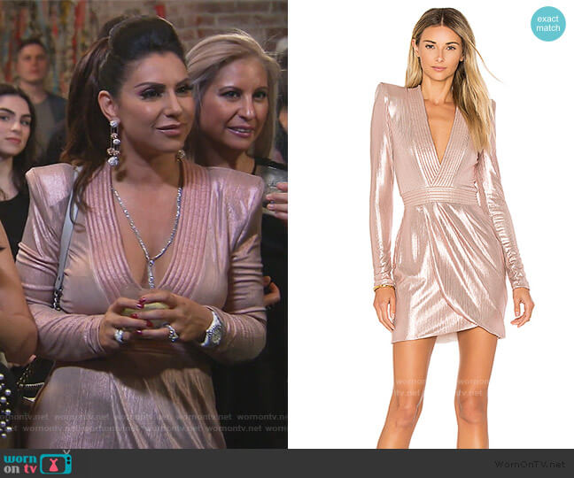 Zhivago Eye Of Horus Metallic Mini Dress worn by Jennifer Aydin on The Real Housewives of New Jersey