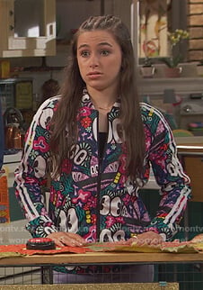 Tess’s printed track jacket on Ravens Home
