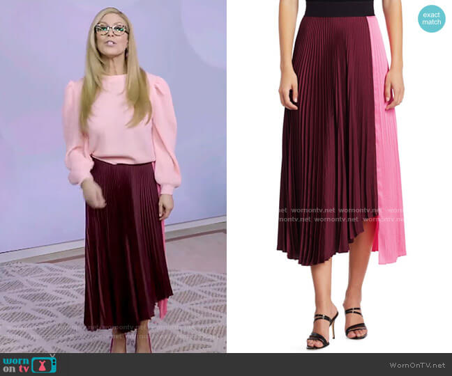 A.L.C. Grainger Asymmetrical Pleated Midi Skirt worn by Jill Martin on Today