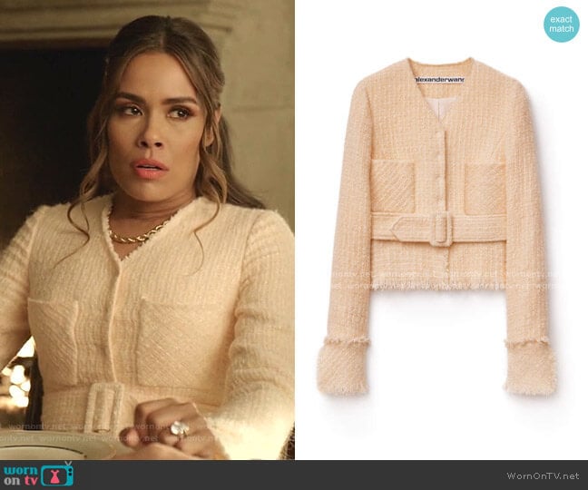 Alexander Wang Tweed Jacket worn by Cristal Jennings (Daniella Alonso) on Dynasty