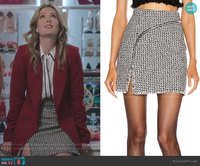 Alexander Wang Tweed Zipper Mini Skirt worn by Sutton (Meghann Fahy) on The Bold Type