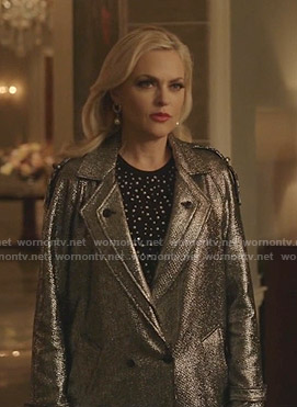 Alexis’s metallic tweed coat on Dynasty