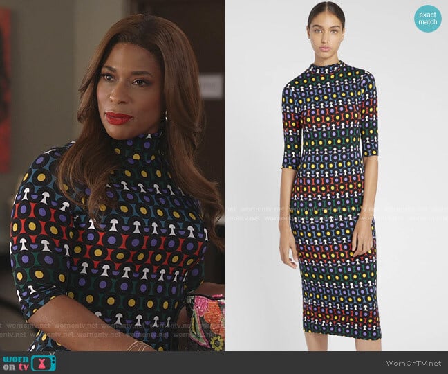 Alice + Olivia Delora Dress worn by Poppy (Kimrie Lewis) on Single Parents