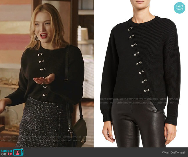 Alice + Olivia Elyse Hardware Wool Sweater worn by Kirby Anders (Maddison Brown) on Dynasty