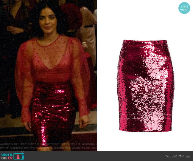 Alice + Olivia Ramos Sequin Skirt worn by Katy Keene (Lucy Hale) on Katy Keene