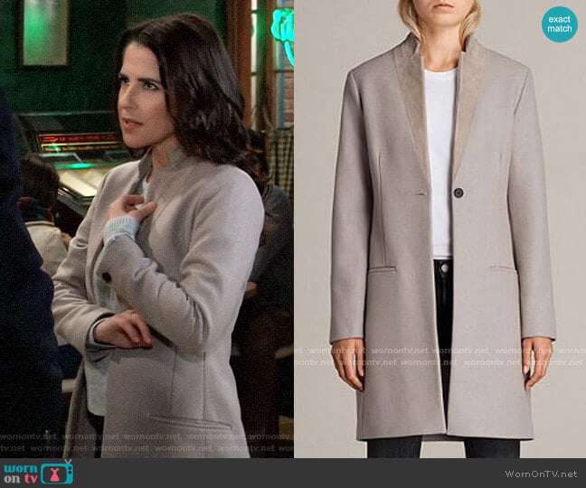 All Saints Leni Coat worn by Sam McCall (Kelly Monaco) on General Hospital