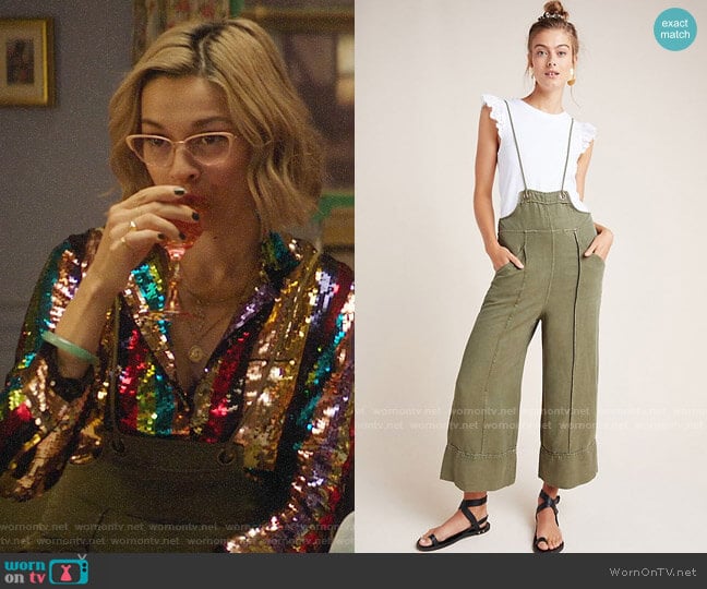 Asha Bib-Front Utility Overalls from Anthropologie worn by Pepper Smith (Julia Chan) on Katy Keene