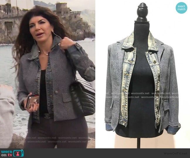 Baci Fish Bone Jeans Jacket worn by Teresa Giudice on The Real Housewives of New Jersey