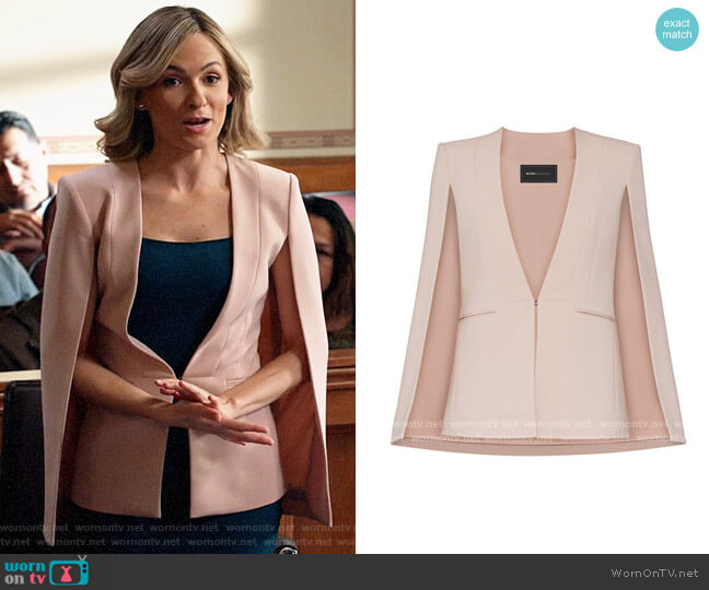 Bcbgmaxazria Upas Cape in Bare Pink worn by Amy Quinn (Lindsey Gort) on All Rise