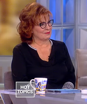 Joy’s black lace trim blouse on The View