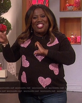 Sheryl’s black heart sequin sweateer on The Talk