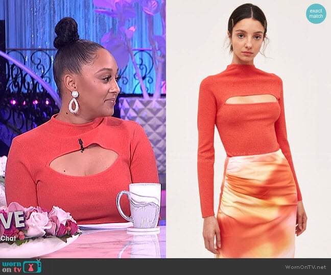 C/Meo Collective Fairness Knit Top worn by Tamera Mowry on The Real