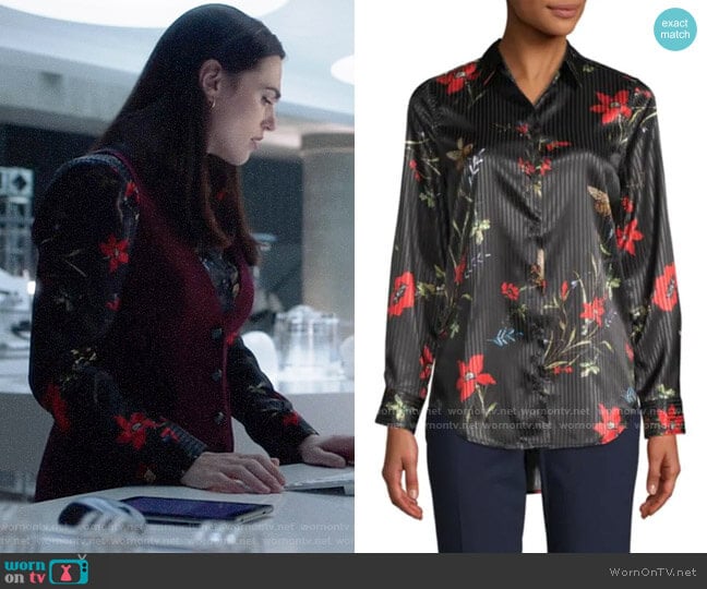Caara Purley Floral Shirt worn by Lena Luthor (Katie McGrath) on Supergirl