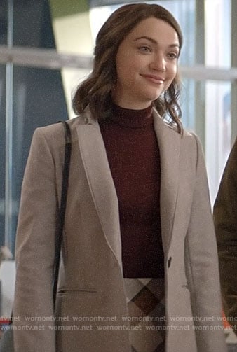 Cara’s grey coat on God Friended Me