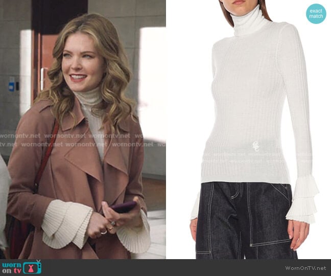 Chloe Ribbed Wool Turtleneck Sweater worn by Sutton (Meghann Fahy) on The Bold Type