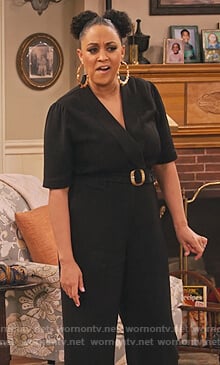 Cocoa’s black belted jumpsuit on Family Reunion