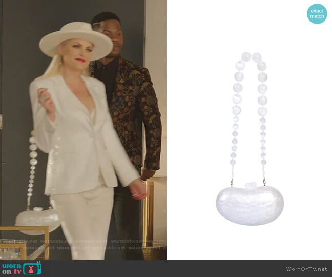 Cult Gaia Tallulah Bean Shoulder Bag worn by Alexis Carrington (Elaine Hendrix) on Dynasty