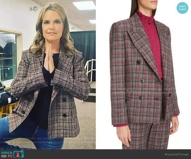 Isabel Marant Dallin Plaid Blazer worn by Savannah Guthrie on Today
