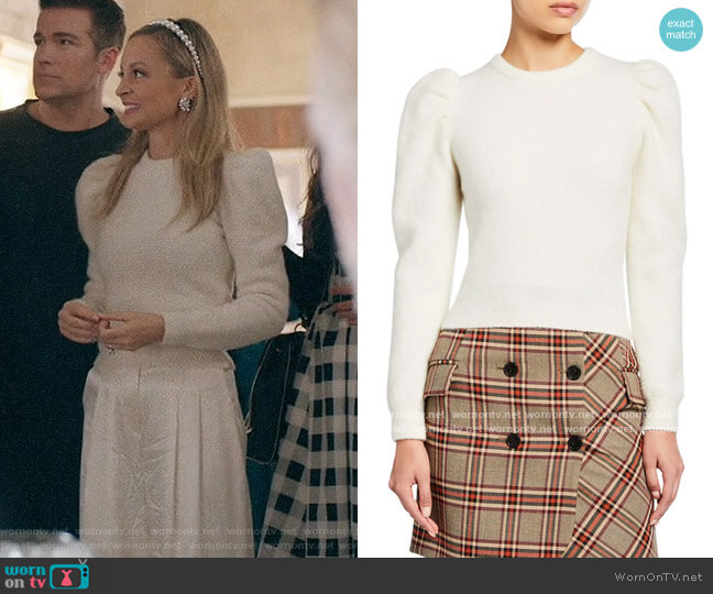 Derek Lam 10 Crosby Puff-Sleeve Alpaca Sweater