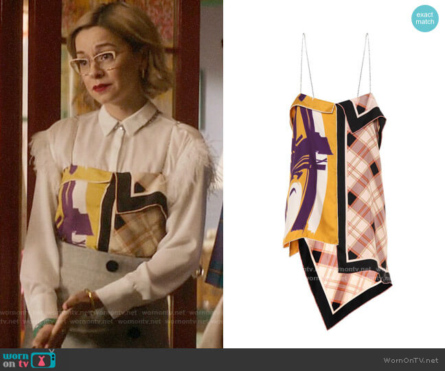 Dries van Noten Checked Silk Camisole worn by Pepper Smith (Julia Chan) on Katy Keene