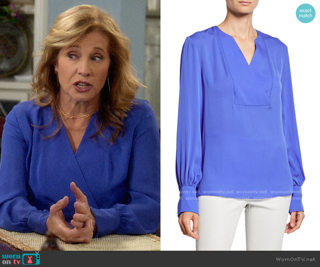Elie Tahari Reva Blouse worn by Vanessa Baxter (Nancy Travis) on Last Man Standing