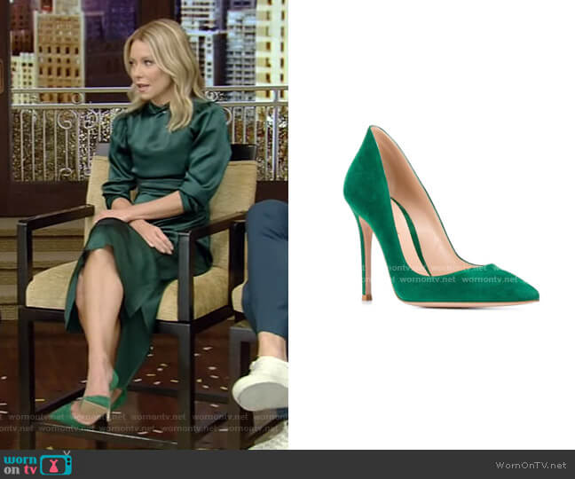 Gianvito Rossi Ellipsis Pointed Pumps worn by Kelly Ripa on Live with Kelly and Mark