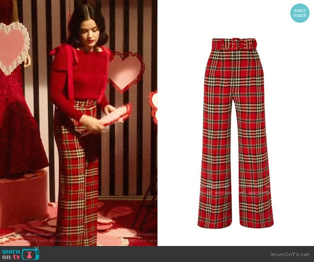 Emilia Wickstead Jana crepe wide-leg pants worn by Katy Keene (Lucy Hale) on Katy Keene
