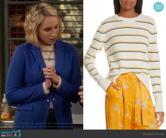 Equipment Duru Striped Sweater worn by Mandy Baxter (Molly McCook) on Last Man Standing