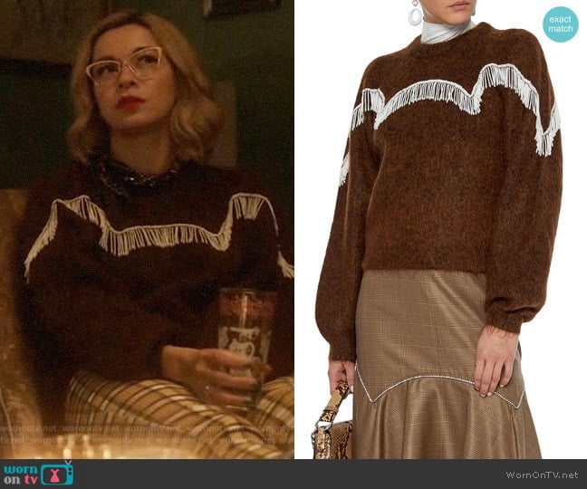 Ganni Aberdeen Sweater worn by Pepper Smith (Julia Chan) on Katy Keene