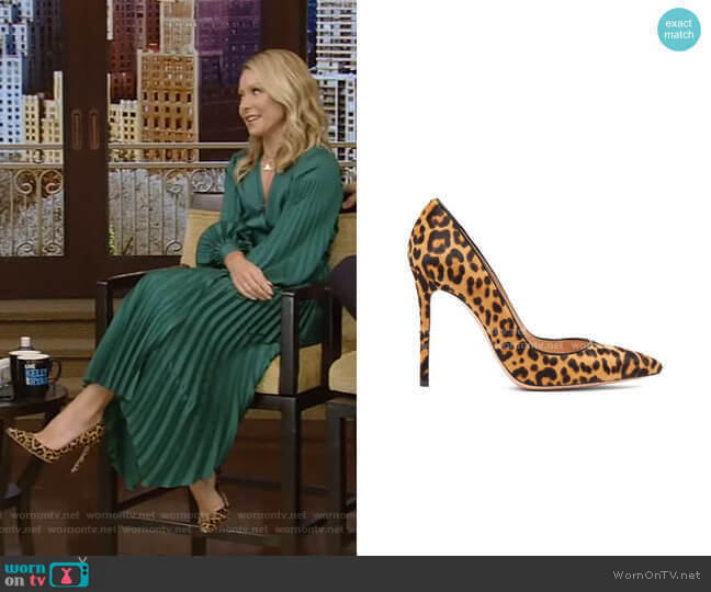 Gianvito Rossi Leopard-Print Pumps worn by Kelly Ripa on Live with Kelly and Mark