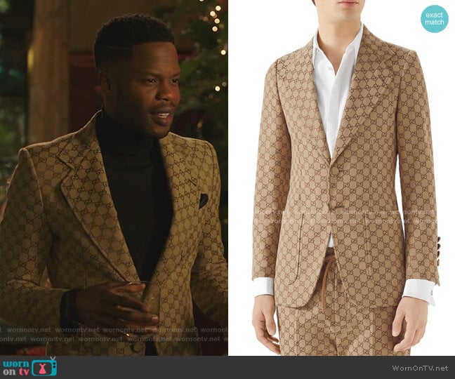 Gucci GG Jacquard Blazer worn by Jeff Colby (Sam Adegoke) on Dynasty