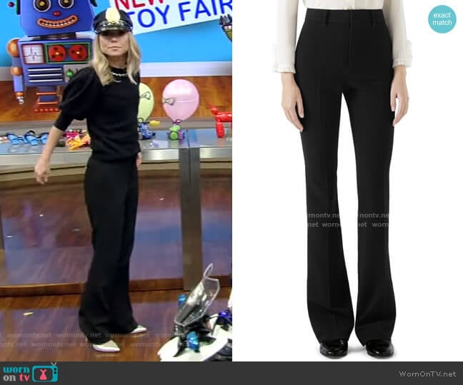 Gucci Stretch Cady Skinny Flare Pants worn by Kelly Ripa on Live with Kelly and Mark