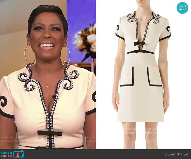 Gucci Crystal Trim Jersey Dress worn by Tamron Hall on Tamron Hall Show
