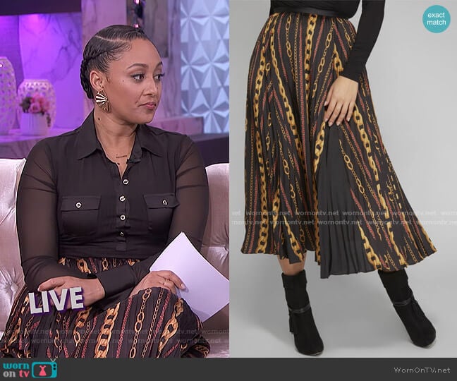Guess Chain Reaction Skirt worn by Tamera Mowry on The Real