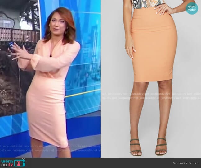Guess Sevil Pencil Skirt worn by Ginger Zee on Good Morning America