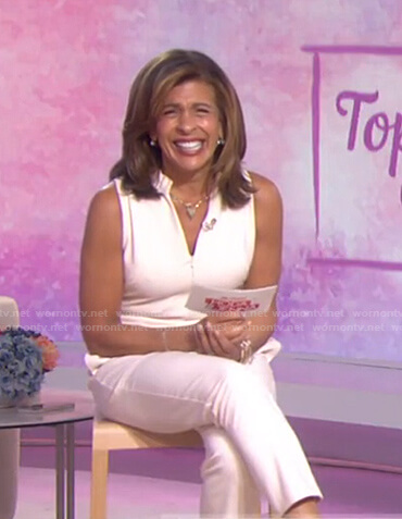 Hoda’s ivory sleeveless jumpsuit on Today