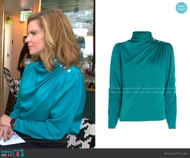 Intermix Monica Draped Silk Blouse worn by Natalie Morales on Today