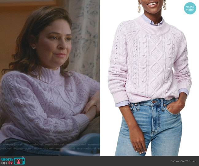 J. Crew Azra Cable Knit Pullover worn by Taylor Rentzel (MacKenzie Meehan) on Bull