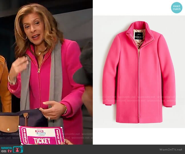 J.Crew Lodge Coat in Italian Stadium-Cloth Wool worn by Hoda Kotb on Today