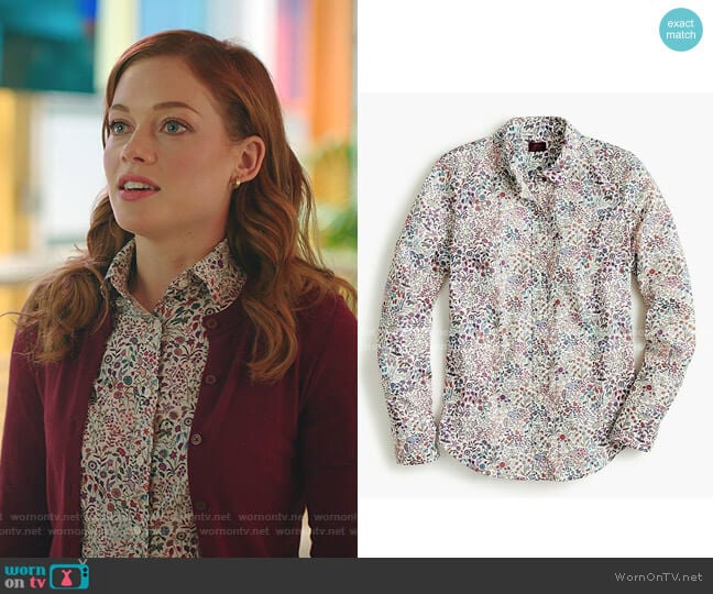 J. Crew Slim perfect shirt in Liberty worn by Zoey Clarke (Jane Levy) on Zoeys Extraordinary Playlist