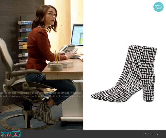 J. Crew Houndstooth Pointy Toe Maya Boot worn by Cara Bloom (Violett Beane) on God Friended Me