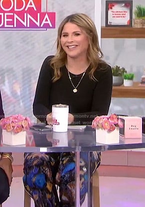 Jenna’s black printed pants on Today