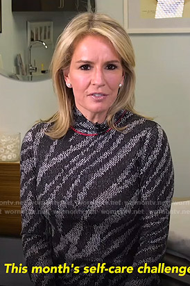 Jennifer Ashton’s grey zebra sweater on Good Morning America